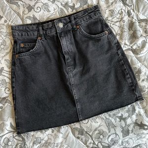 Topshop Black denim miniskirt